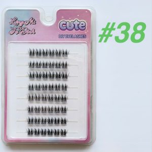 Customize Premium Natural Cluster Lashes Glue Water Strong Hold Proof Pre Glued Self Adhesive Cluster Lashes